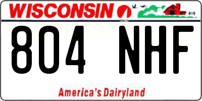 WI license plate 804NHF
