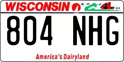 WI license plate 804NHG