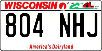 WI license plate 804NHJ