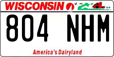 WI license plate 804NHM