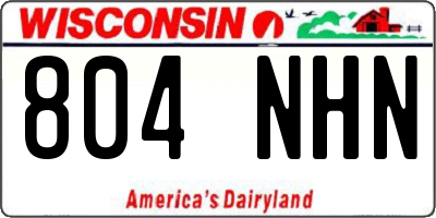 WI license plate 804NHN