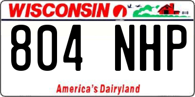 WI license plate 804NHP