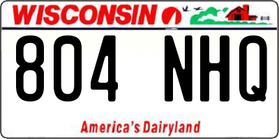 WI license plate 804NHQ