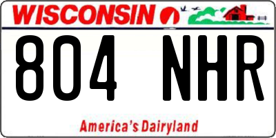 WI license plate 804NHR