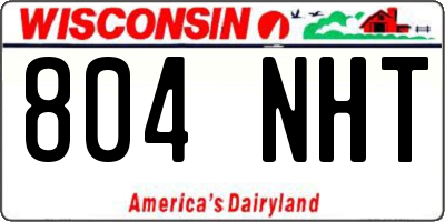 WI license plate 804NHT
