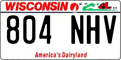 WI license plate 804NHV