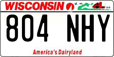 WI license plate 804NHY