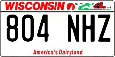 WI license plate 804NHZ