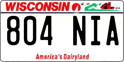 WI license plate 804NIA