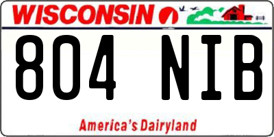 WI license plate 804NIB