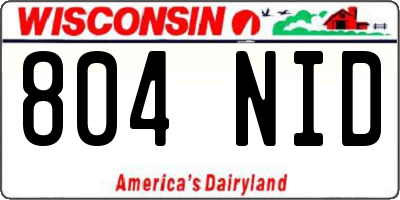 WI license plate 804NID