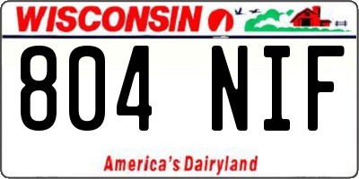 WI license plate 804NIF