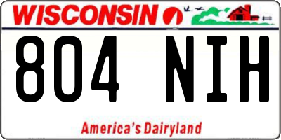 WI license plate 804NIH