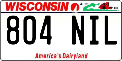 WI license plate 804NIL