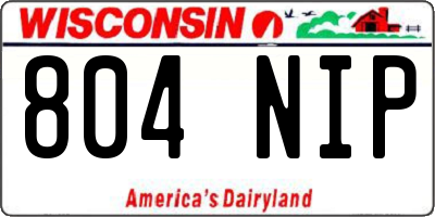WI license plate 804NIP