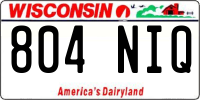 WI license plate 804NIQ