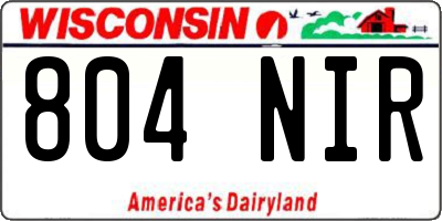 WI license plate 804NIR