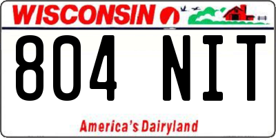 WI license plate 804NIT