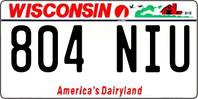 WI license plate 804NIU