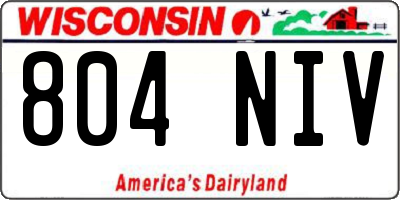 WI license plate 804NIV