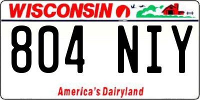 WI license plate 804NIY