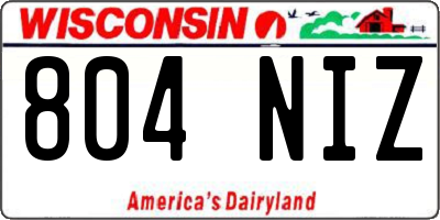 WI license plate 804NIZ