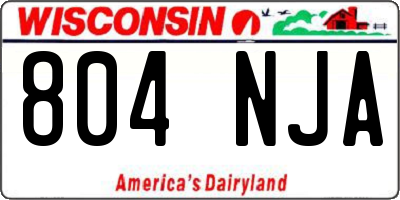 WI license plate 804NJA