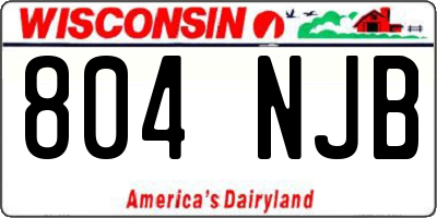 WI license plate 804NJB