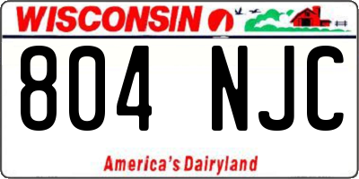 WI license plate 804NJC