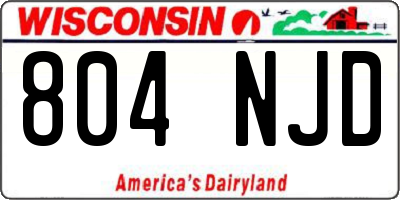WI license plate 804NJD