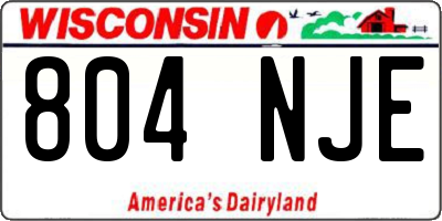 WI license plate 804NJE