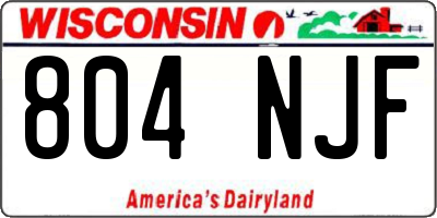 WI license plate 804NJF