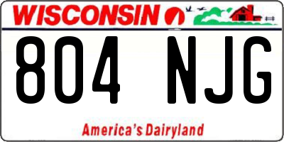 WI license plate 804NJG