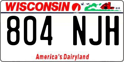 WI license plate 804NJH