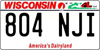 WI license plate 804NJI