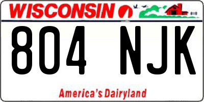 WI license plate 804NJK