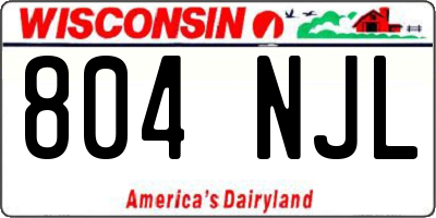 WI license plate 804NJL