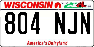 WI license plate 804NJN