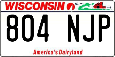 WI license plate 804NJP