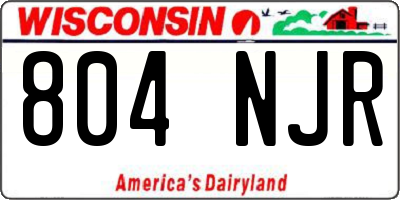 WI license plate 804NJR