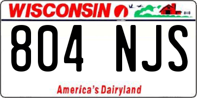 WI license plate 804NJS