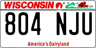 WI license plate 804NJU
