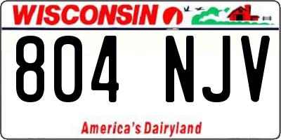 WI license plate 804NJV