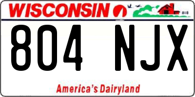 WI license plate 804NJX