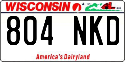 WI license plate 804NKD