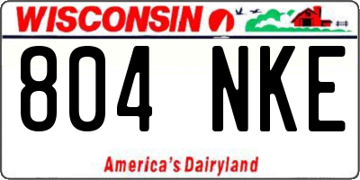 WI license plate 804NKE