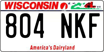 WI license plate 804NKF