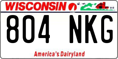 WI license plate 804NKG