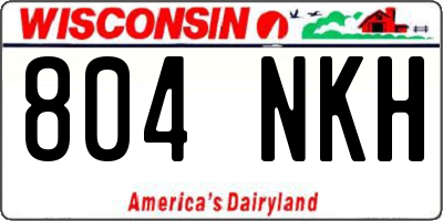 WI license plate 804NKH