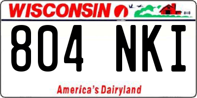 WI license plate 804NKI